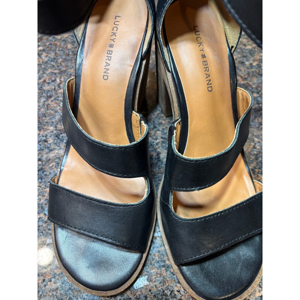 Lucky Brand Women's Valka Ankle Strap Block Heel Sandal Size 8.5